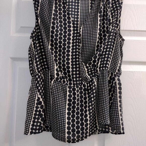 Who What Wear Size Large Shirt Sheer Black And White Chiffon - Picture 2 of 4